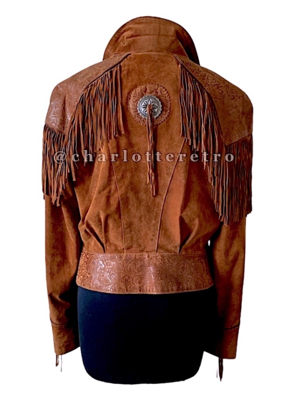 vtg Frontier Sueded Leather Fringe Bolero Jacket